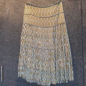 Max Studio Green/Blue/Brown Print Maxi Skirt XS